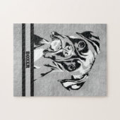 Boxer Hund Abstrakt Schwarz-Weiß-Kunst Puzzle (Horizontal)