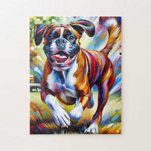 Boxer Hund Acryl Kunst Druck Hundeliebhaber Gesche Puzzle