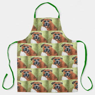 Boxer-Hund-All-Over-Print-Schürze, groß Schürze