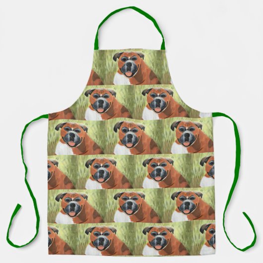 Boxer-Hund-All-Over-Print-Schürze, groß Schürze (Vorderseite)