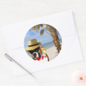 Boxer Hund auf Strandaufklebern Runder Aufkleber (Umschlag)