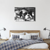 Boxer Hund auf Windows 36x24 (90x60cm) Waccnm Leinwanddruck (Insitu (Schlafzimmer))