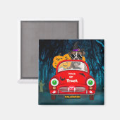 Boxer Hund Auto Beängstigend Halloween Magnet (Vorderseite/Rückseite)