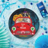 Boxer Hund Auto Beängstigend Halloween Pappteller (Party)