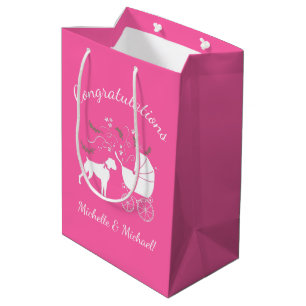 Boxer Hund Baby Dusche Puppy Pink Girl Mittlere Geschenktüte