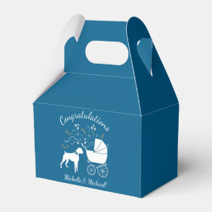 Boxer Hund Baby Dusche Welpe Blue Boy Geschenkschachtel