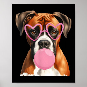 Boxer Hund blasen Blasen Gum Valentinstag Poster