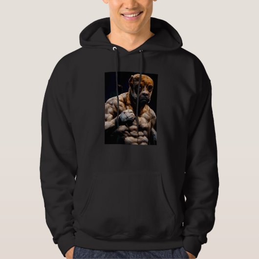 Boxer-Hund-Bodybuilder Hoodie (Vorderseite)