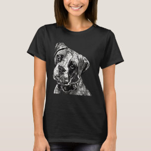 Boxer Hund bricht Schwarz-Weiß-Portrait T-Shirt