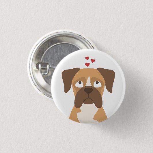 Boxer-Hund-Button-Pin, Boxer-Hund-Pin, Boxer-Liebh Button (Vorne & Hinten)