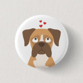 Boxer-Hund-Button-Pin, Boxer-Hund-Pin, Boxer-Liebh Button (Vorderseite)