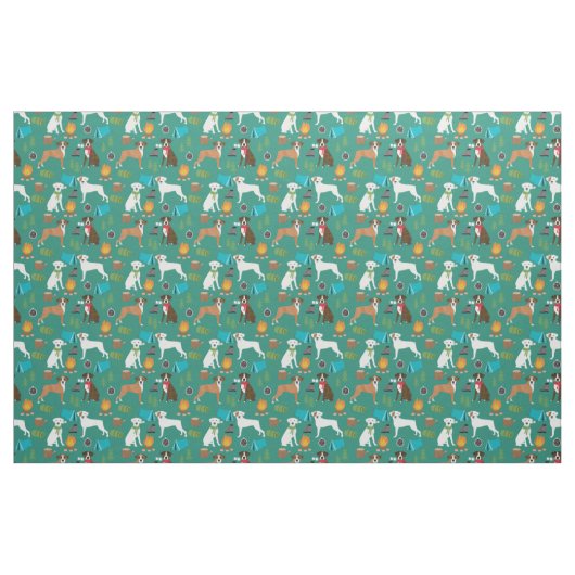 Boxer-Hund-Camping Stoff (Fat Quarter (45,7 x 55,9 cm))