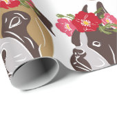 Boxer Hund Cartoon farblos, nahtlos Geschenkpapier (Rolleneckpunkt)