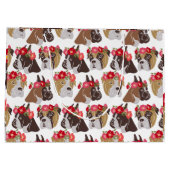 Boxer Hund Cartoon farblos, nahtlos Große Geschenktüte (Rückseite)