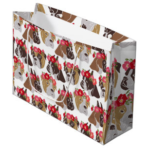 Boxer Hund Cartoon farblos, nahtlos Große Geschenktüte