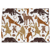 Boxer Hund Cartoon in verschiedenen Posen Große Geschenktüte (Vorderseite)