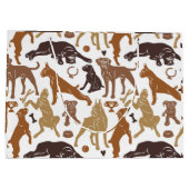 Boxer Hund Cartoon in verschiedenen Posen Große Geschenktüte (Rückseite)