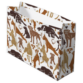 Boxer Hund Cartoon in verschiedenen Posen Große Geschenktüte