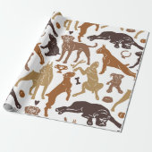 Boxer Hund Cartoon in verschiedenen Posen nahtlos Geschenkpapier (Ungerollt)