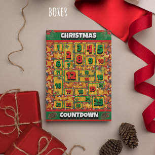 Boxer-Hund Countdown Weihnachten Adventskalender
