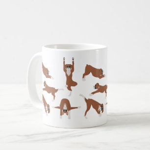 Boxer Hund, der Yoga macht Kaffeetasse