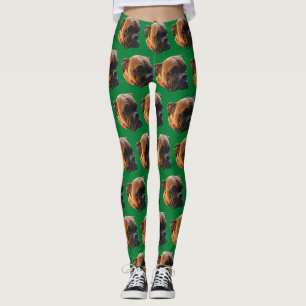 Boxer Hund Foto Jäger Grün Leggings
