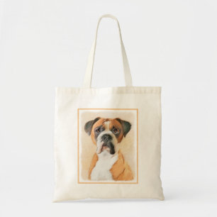 Boxer-Hund-Gemälde unbeschnitten Original-Tierkuns Tragetasche