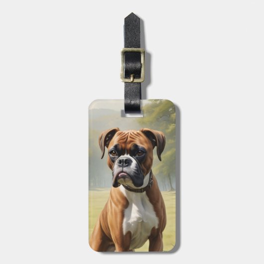 Boxer-Hund-Gepäckanhänger Gepäckanhänger (Vorderseite vertikal)