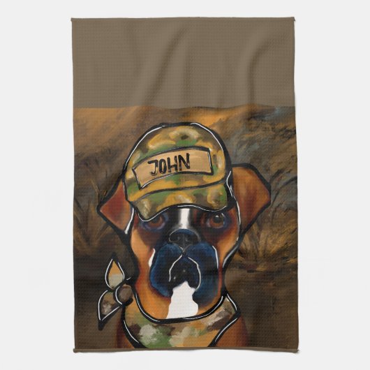 Boxer Hund Geschirrtuch (Vertikal)