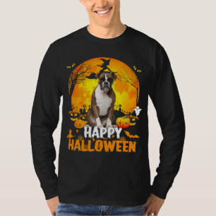 Boxer Hund glücklicher Halloween Tag mit Moon Pump T-Shirt