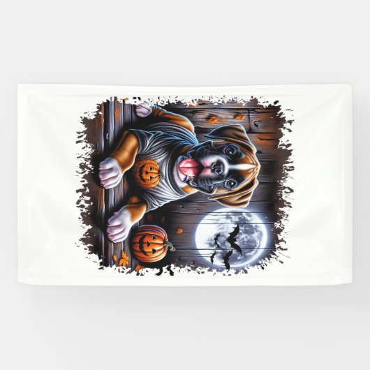 Boxer-Hund Halloween Banner (Horizontal)