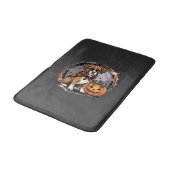 Boxer-Hund Halloween-Kürbis-Sublimation Badematte (Schrägansicht)
