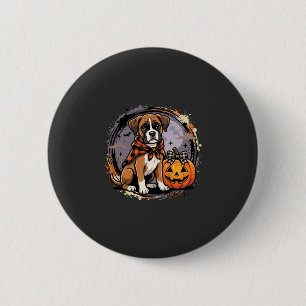 Boxer-Hund Halloween-Kürbis-Sublimation Button