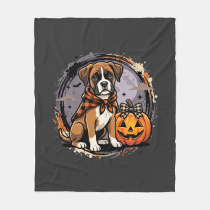 Boxer-Hund Halloween-Kürbis-Sublimation Fleecedecke