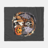 Boxer-Hund Halloween-Kürbis-Sublimation Fleecedecke (Vorderseite (Horizontal))