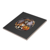 Boxer-Hund Halloween-Kürbis-Sublimation Fliese (Seite)