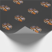 Boxer-Hund Halloween-Kürbis-Sublimation Geschenkpapier (Ecke)