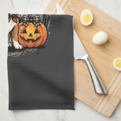 Boxer-Hund Halloween-Kürbis-Sublimation Geschirrtuch (Viertel Falte)