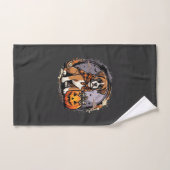 Boxer-Hund Halloween-Kürbis-Sublimation Handtuch (Handtuch)