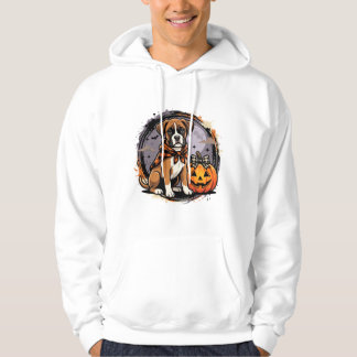 Boxer-Hund Halloween-Kürbis-Sublimation Hoodie