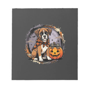 Boxer-Hund Halloween-Kürbis-Sublimation Notizblock