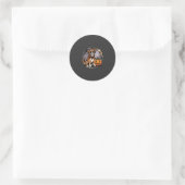 Boxer-Hund Halloween-Kürbis-Sublimation Runder Aufkleber (Tasche)