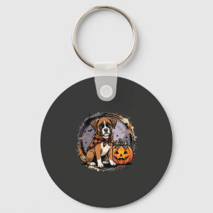 Boxer-Hund Halloween-Kürbis-Sublimation Schlüsselanhänger