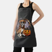 Boxer-Hund Halloween-Kürbis-Sublimation Schürze (InSitu)