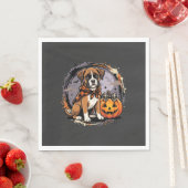Boxer-Hund Halloween-Kürbis-Sublimation Serviette (Beispiel)