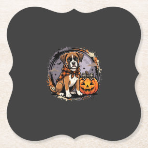 Boxer-Hund Halloween-Kürbis-Sublimation Untersetzer
