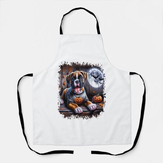 Boxer-Hund Halloween Schürze (Vorderseite)
