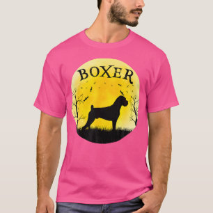Boxer-Hund Halloween-Shirt Vintage Vollmond Fleder T-Shirt