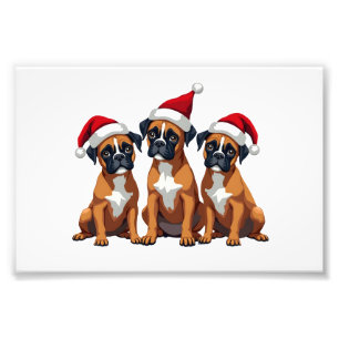 Boxer-Hund hässlicher Sweater Weihnachtslicht Xmas Fotodruck