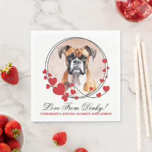 Boxer-Hund Hochzeitsservietten mit Hundebild Serviette